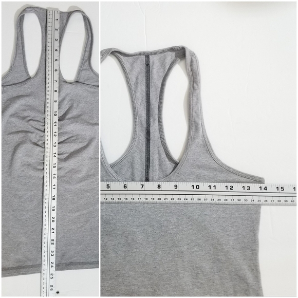 Lululemon Gray Ruched Back Workout Active Yoga Tank Top, see measurements - Picture 7 of 7